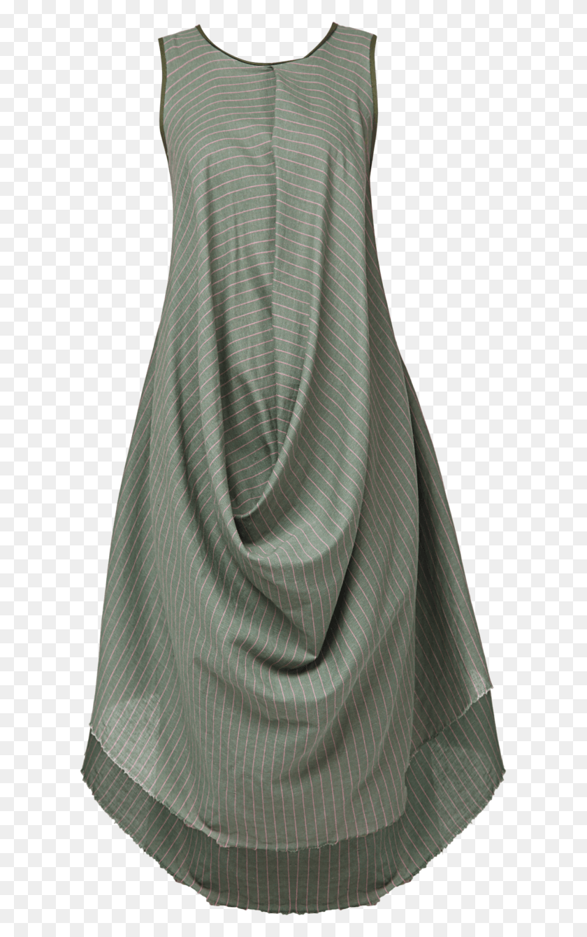 611x1280 Pinstripe Draped Dress, Clothing, Apparel, Sleeve Descargar Hd Png