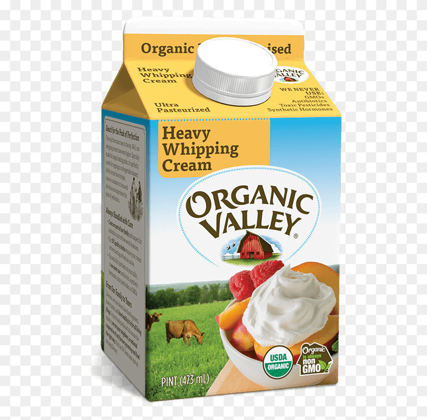 504x767 Pint Heavy Whipping Cream Ultra Pasteurized Organic Valley Heavy Cream, Dessert, Food, Creme HD PNG Download