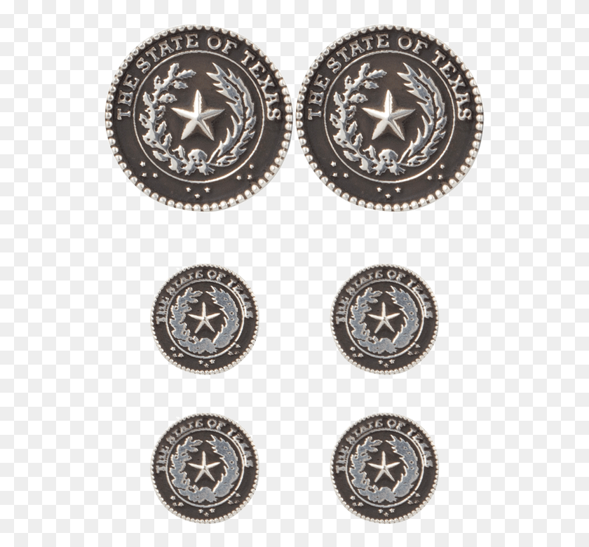 545x720 Pinto Ranch State Seal Of Texas Stud Set Circle, Moneda, Dinero, Accesorios Hd Png