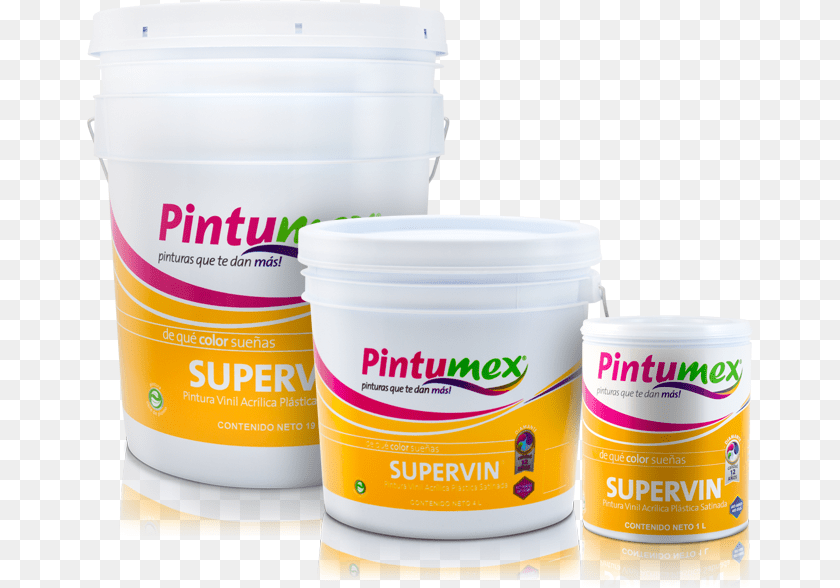 Pintura Vinilica 19 Lt Supervin, Paint Container, Yogurt, Food, Dessert PNG