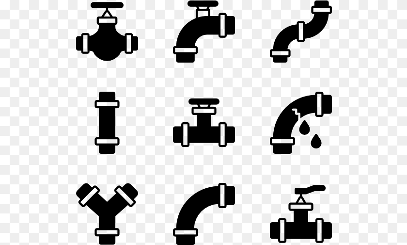 529x505 Pipes And Water Flow Plumbing Vector, Gray PNG