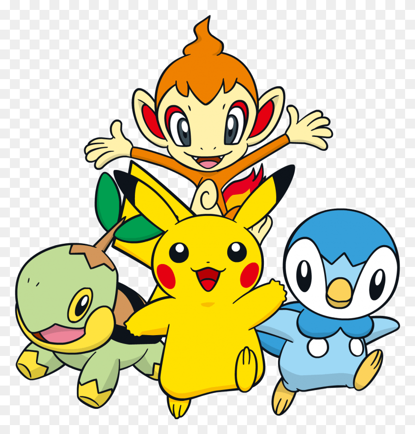 1306x1371 Piplup Chimchar Y Turtwig Pikachu Turtwig Chimchar Y Piplup, Graphics, Mascot Hd Png