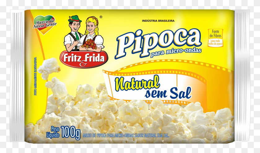 2311x1294 Pipoca Para Micro Ondas Natural Sem Sal 100g Fritz E Frida, Food, Popcorn, Person HD PNG Download