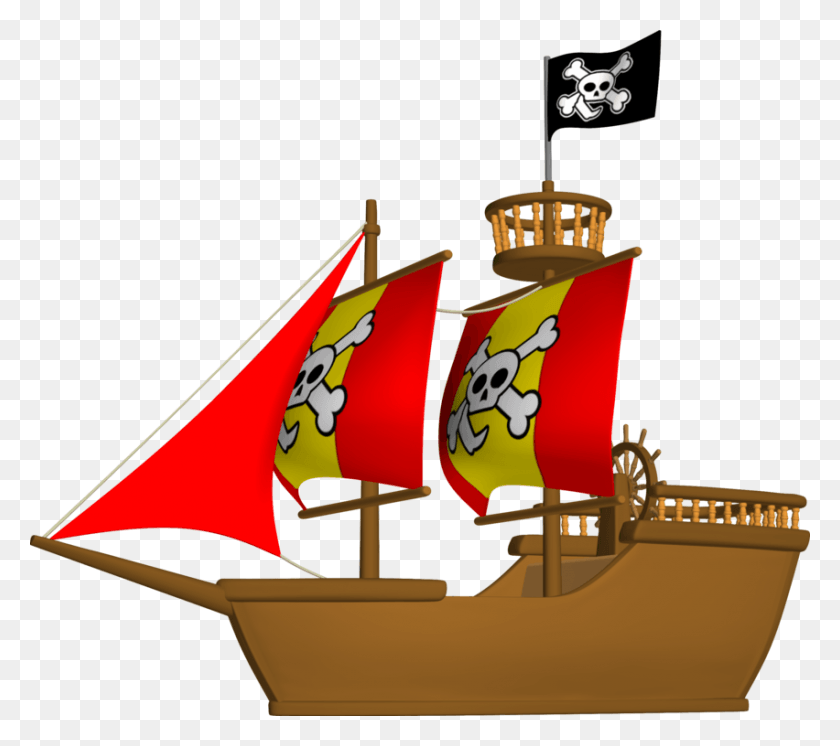 852x750 Pirate Boat Sail Public Domain Ship Pirate Sail Clip Art, Symbol, Crowd, Vehicle HD PNG Download