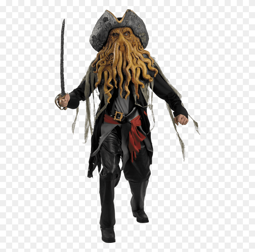 480x771 Pirate Images Background Disfraz De Davy Jones, Person, Human, Costume HD PNG Download
