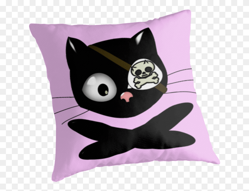 649x585 Pirate Kitty With Eye Patch By, Pillow, Cushion, Cat HD PNG Download