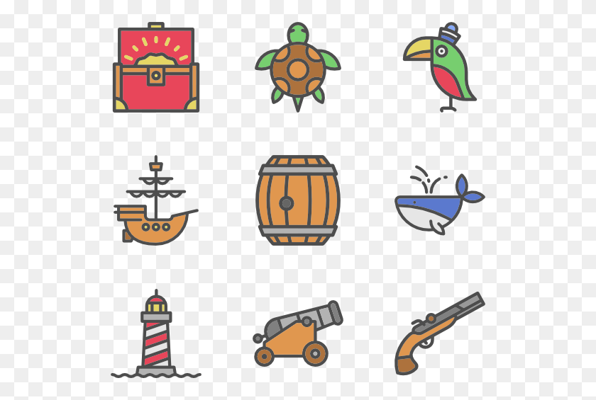 529x505 Pirate Set Free Pirate Icons, Guitar, Leisure Activities, Musical Instrument HD PNG Download
