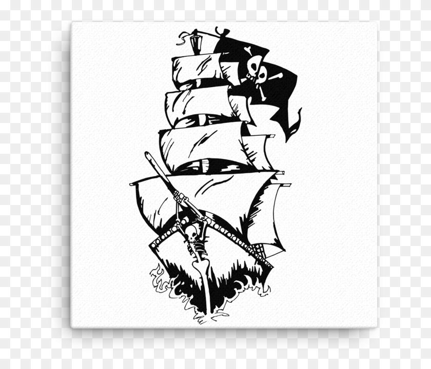 665x660 Pirate Ship Canvas Black And White Pirate Ship, Stencil, Person, Human HD PNG Download