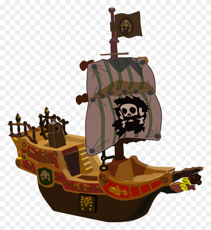 821x900 Png Пиратский Корабль