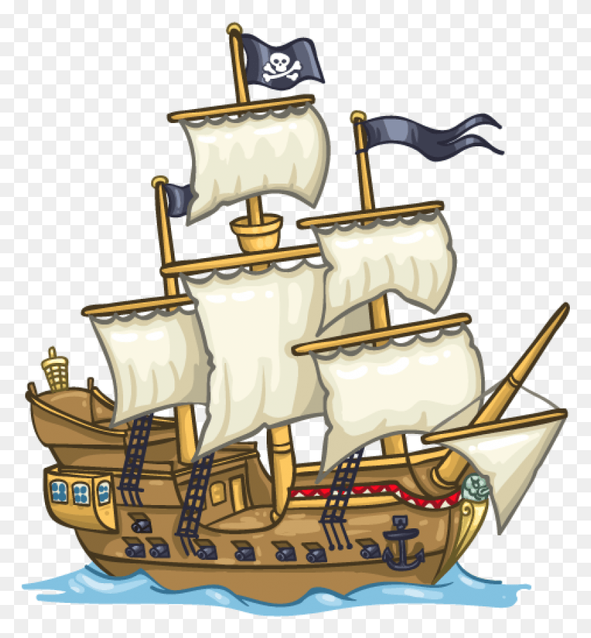 941x1023 Pirate Ship Pirat Boat Cartoon .png, Leisure Activities, Birthday Cake, Cake HD PNG Download