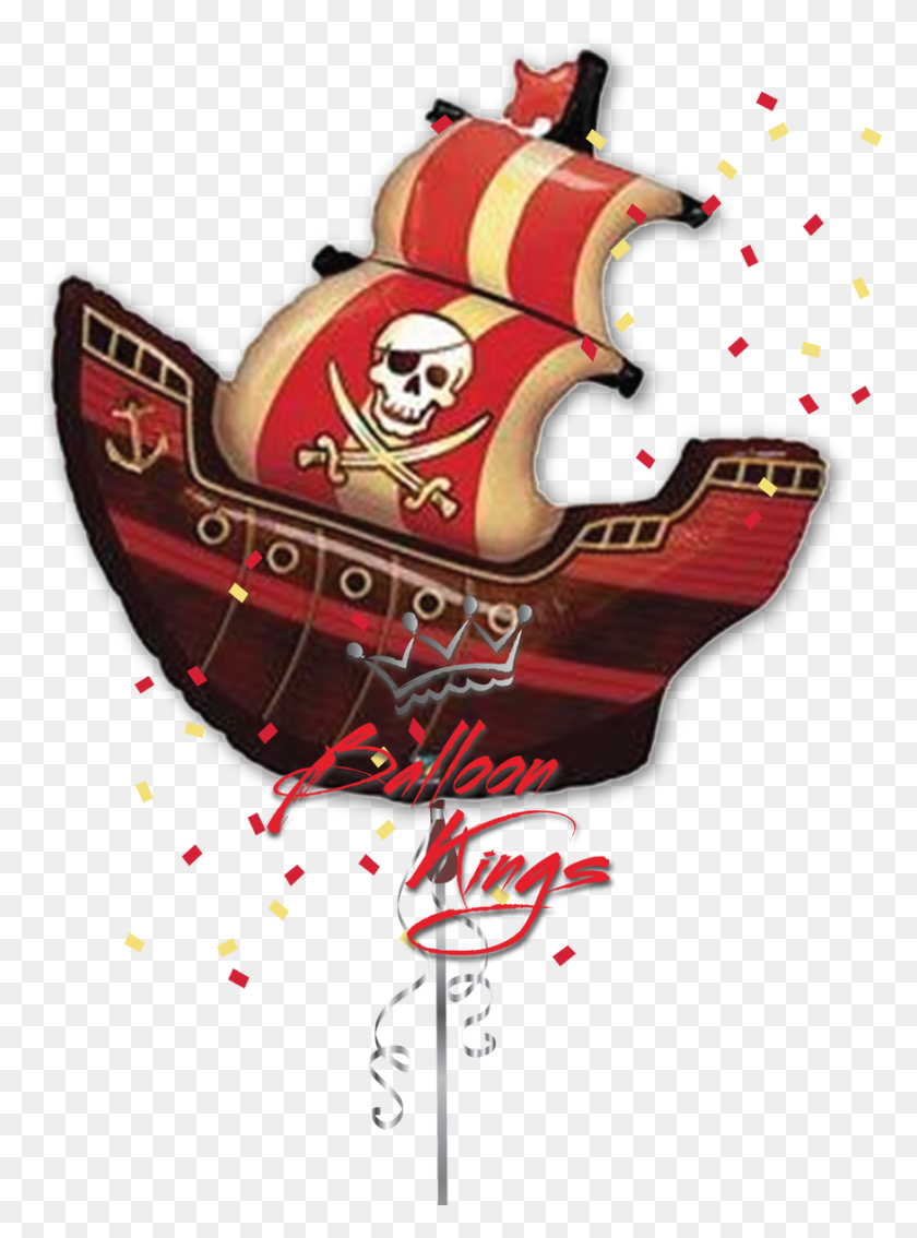 876x1207 Pirate Ship Pirate Ship Foil Balloons, Clothing, Apparel, Hat HD PNG Download