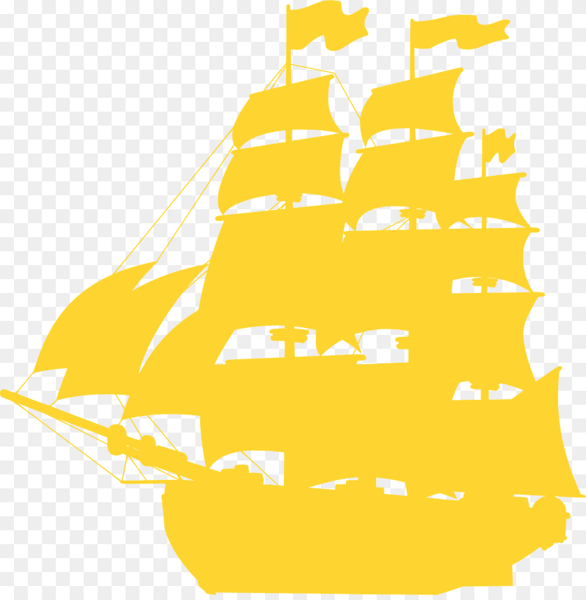 1876x1920 Pirate Ship Silhouette, Boat, Sailboat, Transportation, Vehicle Sticker PNG