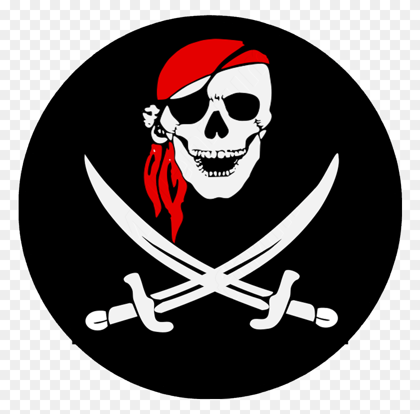 768x768 Pirate Skull Sabres Peligro Bandera, Persona, Humano, Pirata Hd Png