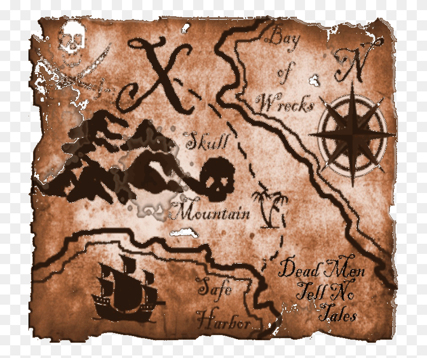 727x645 Pirate Treasure Map, Rug, Text, Label HD PNG Download