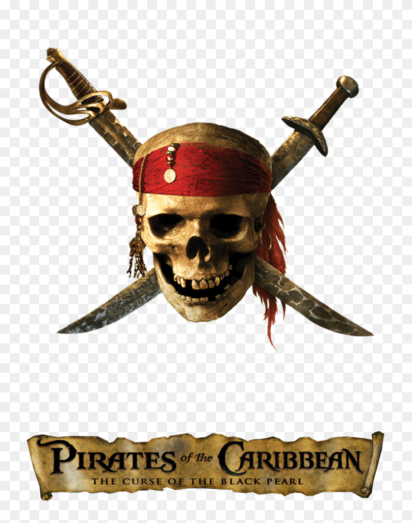 750x1066 Pirates Of The Caribbean Skull, Weapon, Sword, Bronze, Pirate Sticker PNG