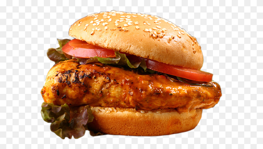 583x416 Piri Piri Chicken Burger Patty, Food HD PNG Download