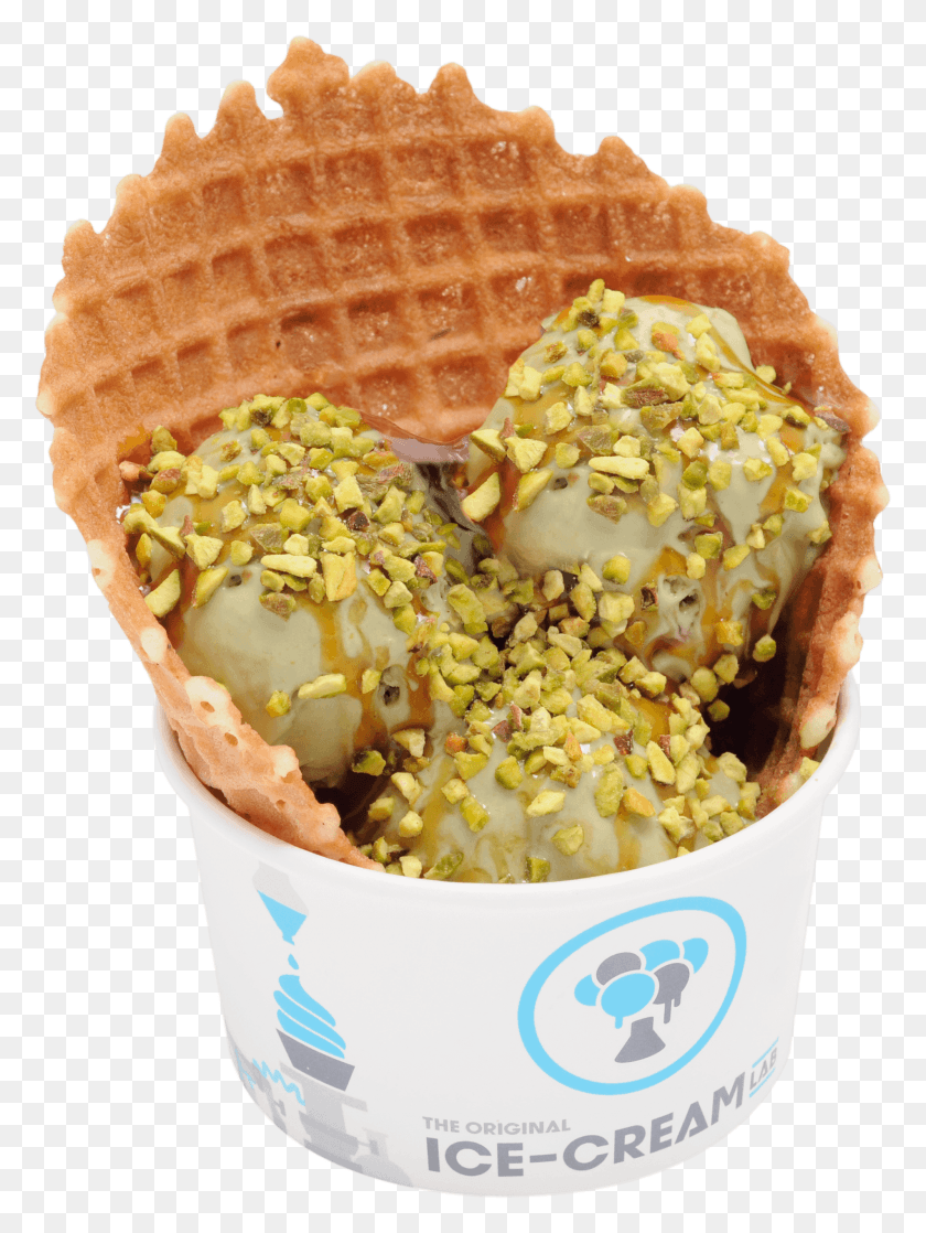 1903x2582 Pistachios Ice Cream Lab Menu Dubai Pistachio, Food, Waffle, Cream HD PNG Download
