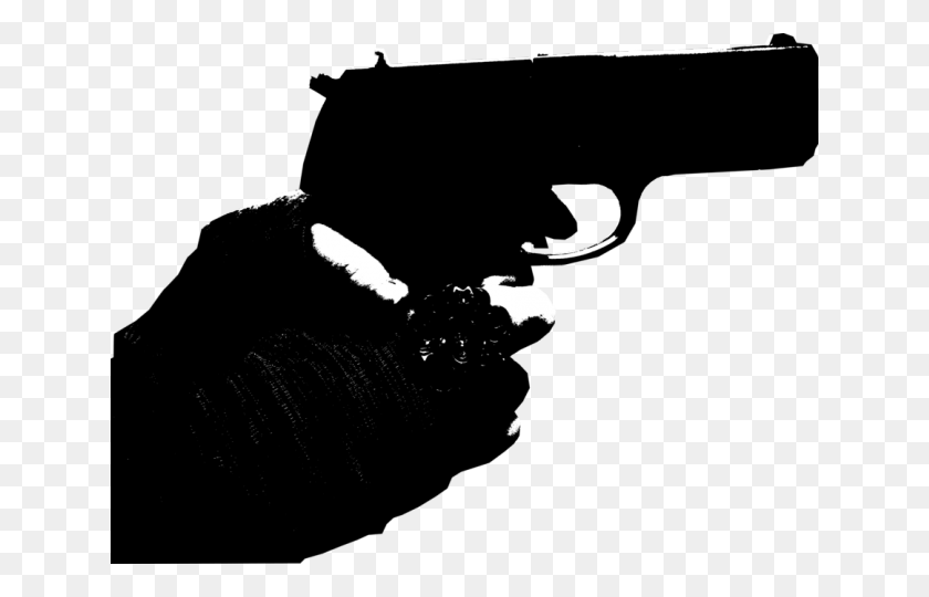 640x480 Pistol Clipart Silhouette Trigger, Weapon, Weaponry HD PNG Download