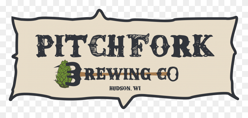 3149x1369 Descargar Png Pitchfork Logo Full Pitchfork Brewing, Etiqueta, Texto, Word Hd Png