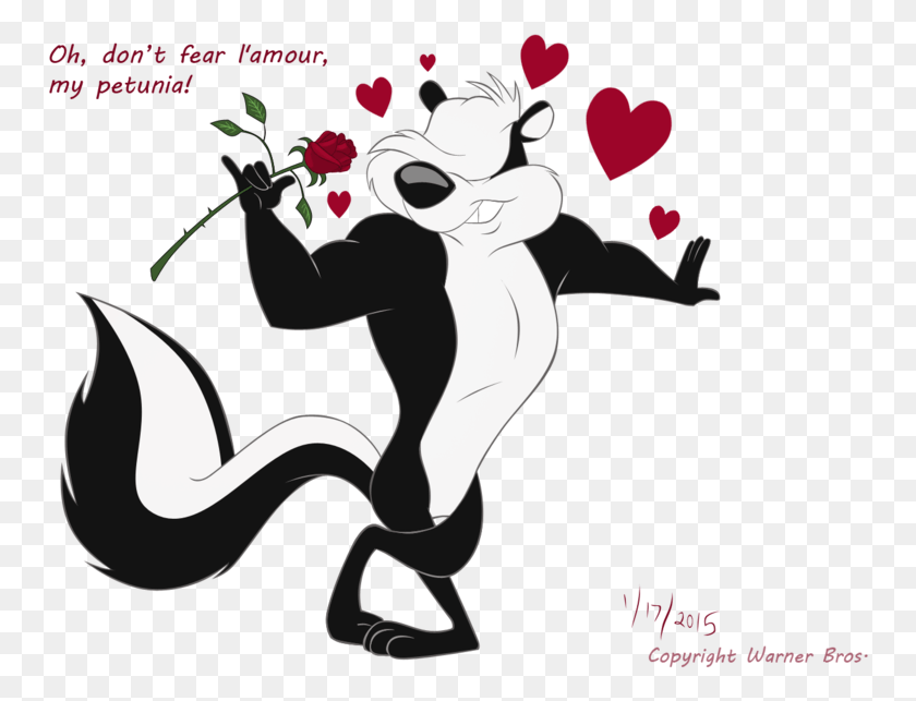 753x583 Pitu Le Pew By Ferryqueen Happy Valentine39s Pepe Le Pew Valentine, Animal, Wildlife, Cupid HD PNG Download