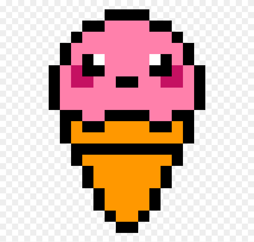 519x741 Pixel Art A Imprimer Pixel Art Cute Ice Cream, First Aid, Pac Man HD PNG Download