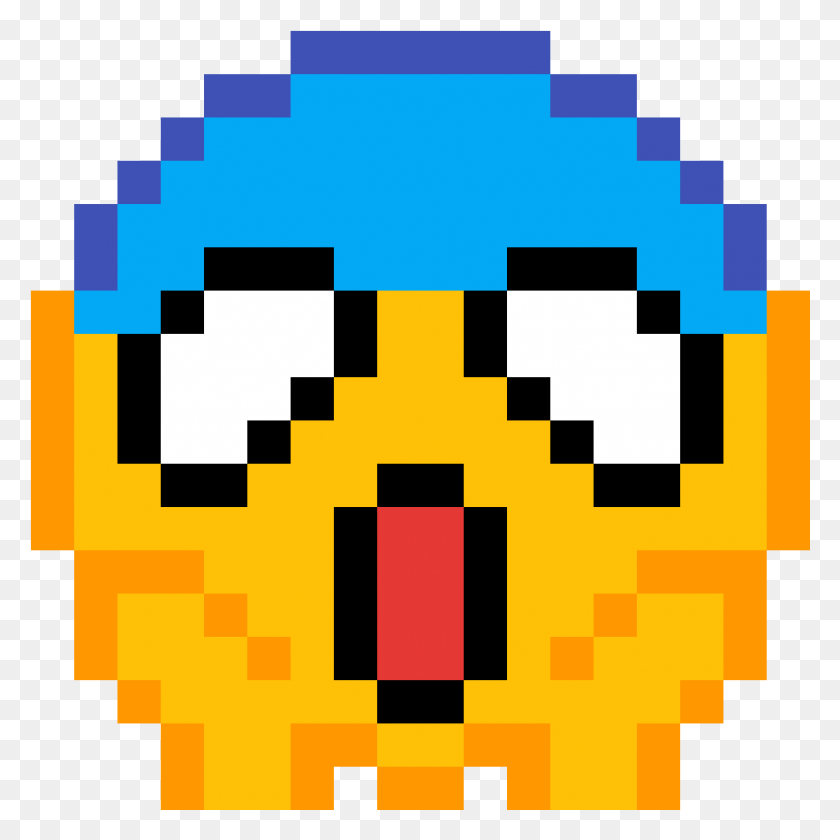 865x865 Descargar Png Pixel Art Emoji Caras Emoji Minecraft Pixel Art, Pac Man Hd Png