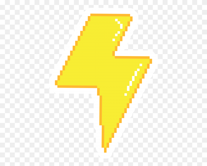 443x615 Pixel Art Flash Sticker Sign, Symbol, Logo, Trademark HD PNG Download