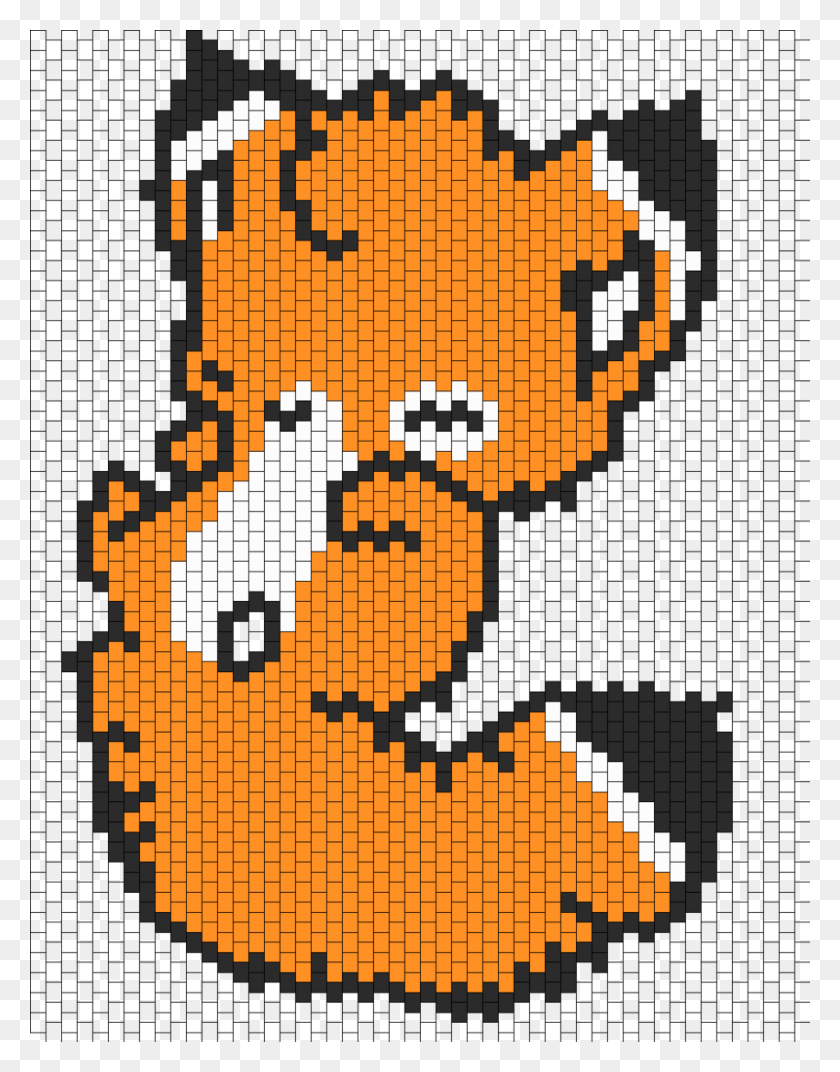 900x1168 Pixel Art Fox Clipart Pixel Art Bead Pattern Easy Fox Pixel Art, Rug, Animal, Beak HD PNG Download