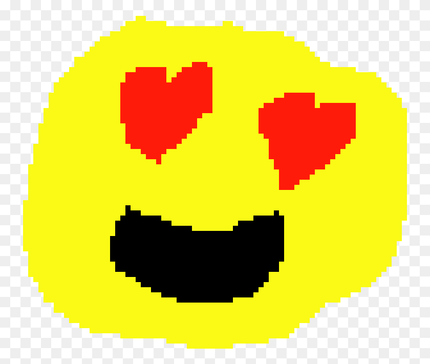 751x651 Pixel Art Heart Eyes Emoji Dibujos Animados Transparentes Pixel Emojis, Pac Man, Urban, Almohada Hd Png