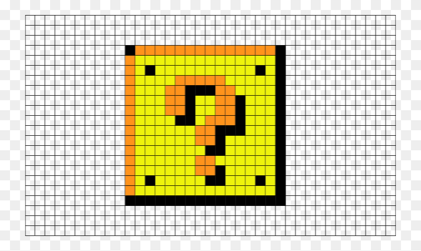 740x441 Pixel Art Mario Block, Число, Символ, Текст Hd Png Скачать