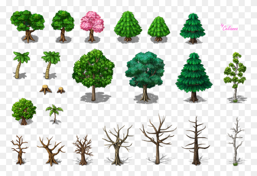 827x548 Pixel Art Pine Tree Clipart Tree Pine Clip, Plant, Vegetation, Vase HD PNG Download