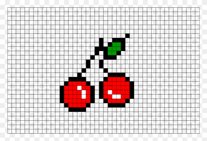 880x581 Pixel Art Pixel Art Cherry, Pac Man, Цифровые Часы, Часы Hd Png Скачать