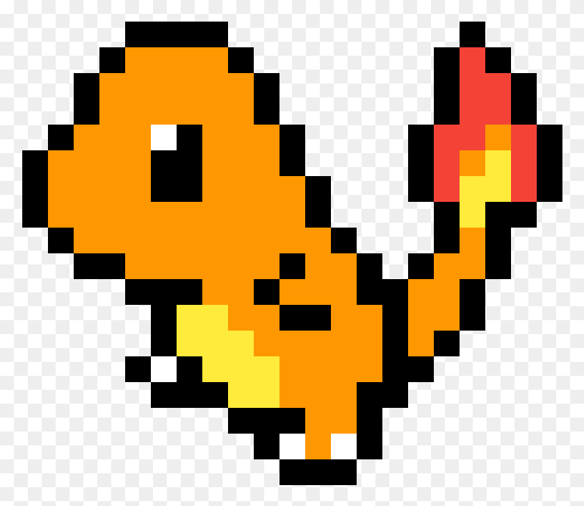 778x667 Pixel Art Pokemon Charmander Christmas Charmander Pixel Art, Pac Man HD PNG Download