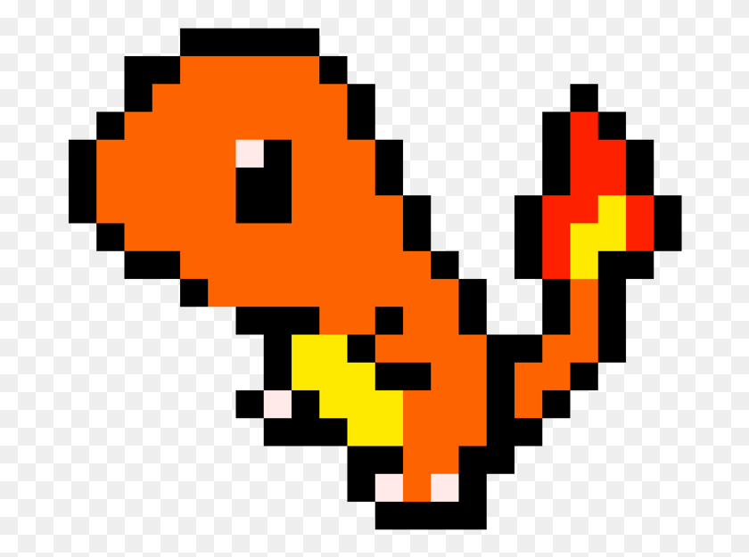 690x565 Pixel Art Покемон Чармандер Пикачу Pixel Art, Pac Man, На Открытом Воздухе Hd Png Скачать