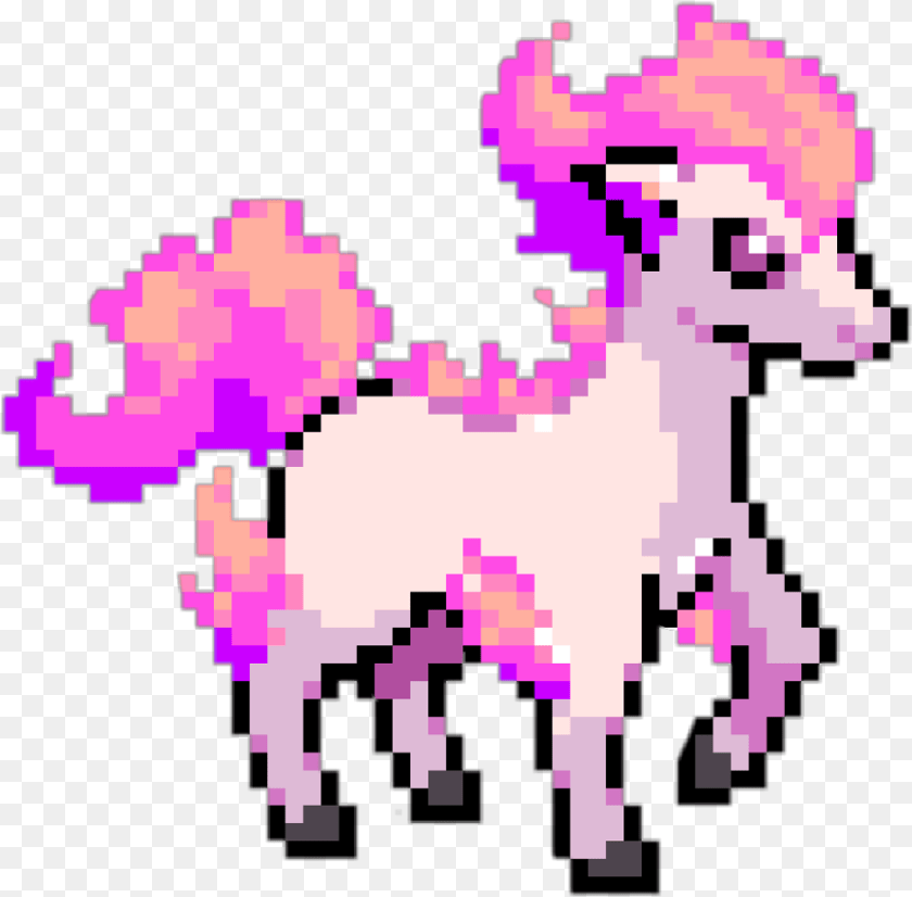 938x922 Pixel Art Ponyta Pokemon Pixel, Purple, Animal, Mammal, Livestock PNG