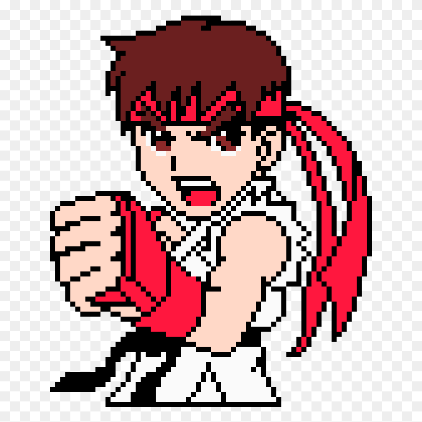 641x781 Pixel Art Ryu Pixel Art Street Fighter Akuma, Rug, Graphics HD PNG Download