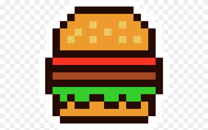 Pixel Burger Sticker Jake Adventure Time 8 Bit, First Aid, Food PNG