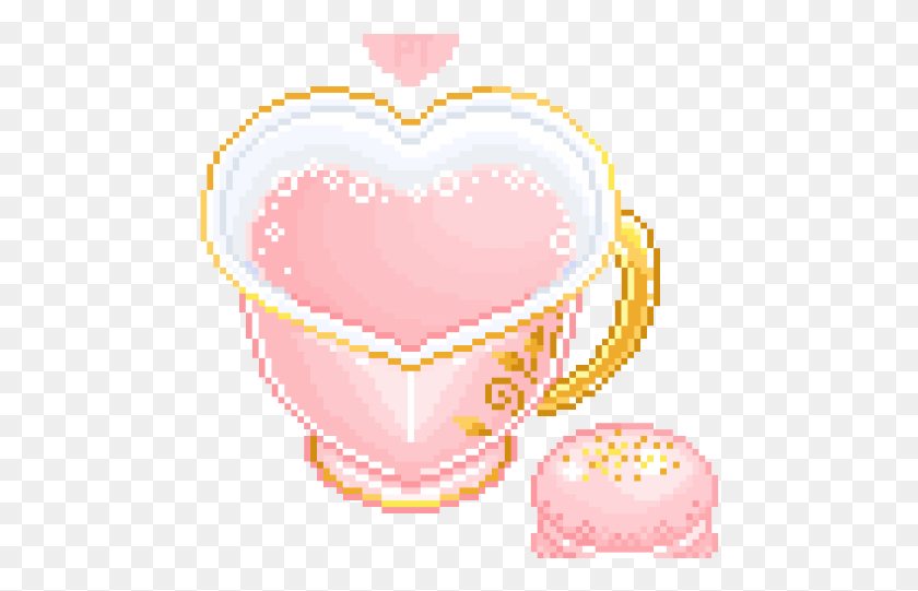 476x481 Пиксель Клипарт Пастельный Розовый Пиксель Прозрачная Еда, Сердце, Сладости, Кондитерские Изделия Png Скачать