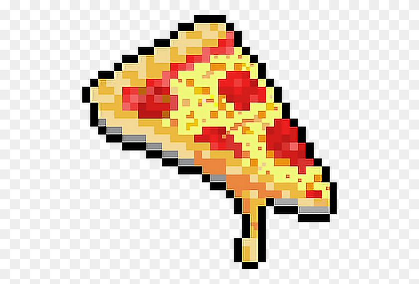 510x510 Pixel Food Pizza Freetoedit Pizza Pixel, Rug, Text, Cross HD PNG Download