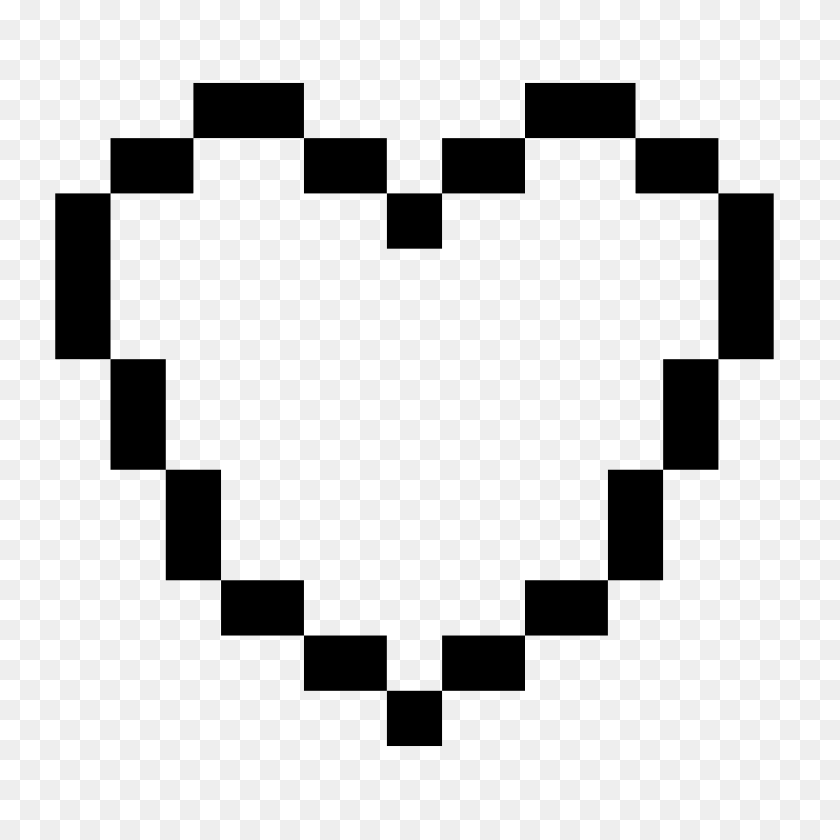1600x1600 Pixel Heart Icon, Gray PNG
