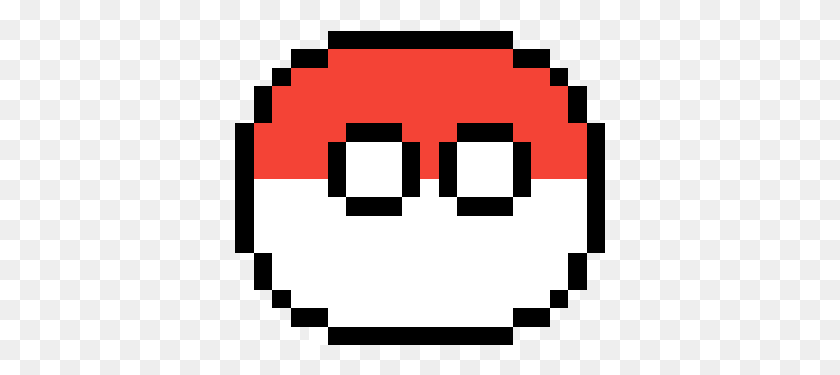 371x315 Pixel Polandball Pokeball Pixel Art, First Aid, Pac Man, Pillow HD PNG Download