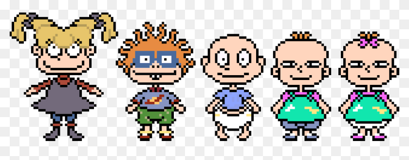 1014x396 Pixel Rugrats, Person, Baby, Book, Comics Sticker PNG