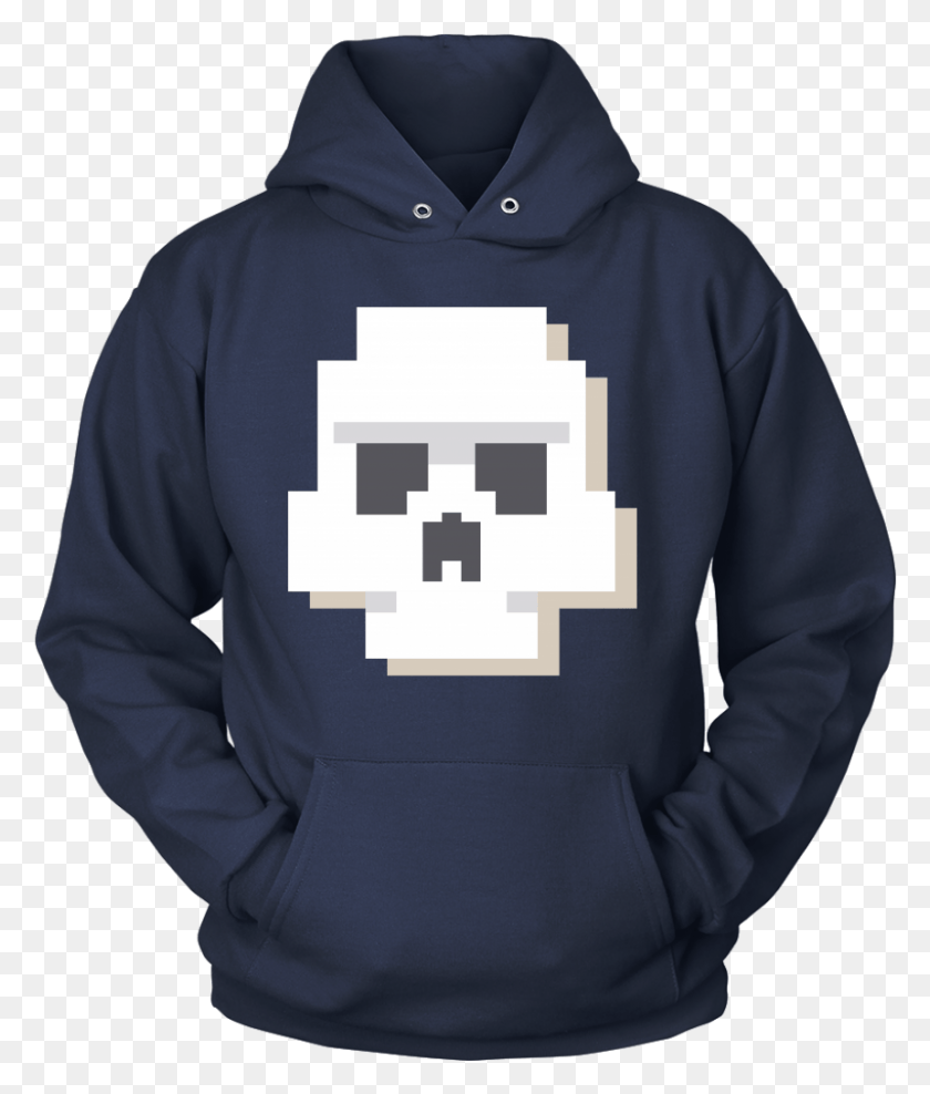 861x1025 Pixel Skull Sweatshirt, Clothing, Apparel, Hoodie HD PNG Download