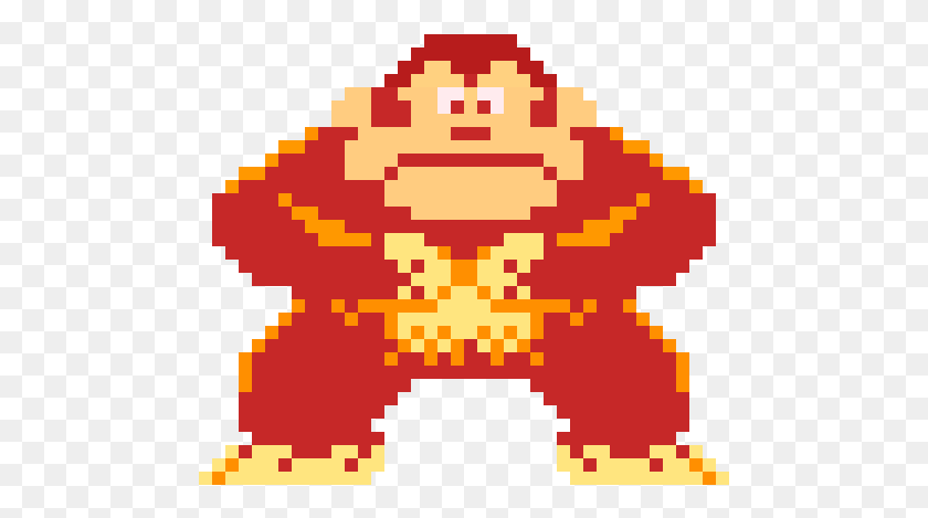 481x409 Pixelated Donkey Kong Неровная Обезьяна, Ковер, Pac Man Hd Png Скачать