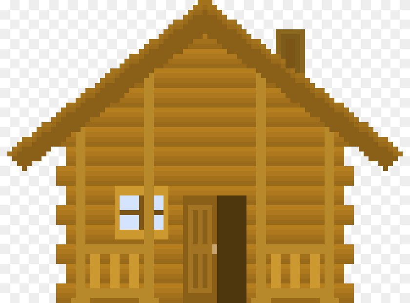 810x620 Pixelated House, Architecture, Outdoors, Nature, Log Cabin Clipart PNG