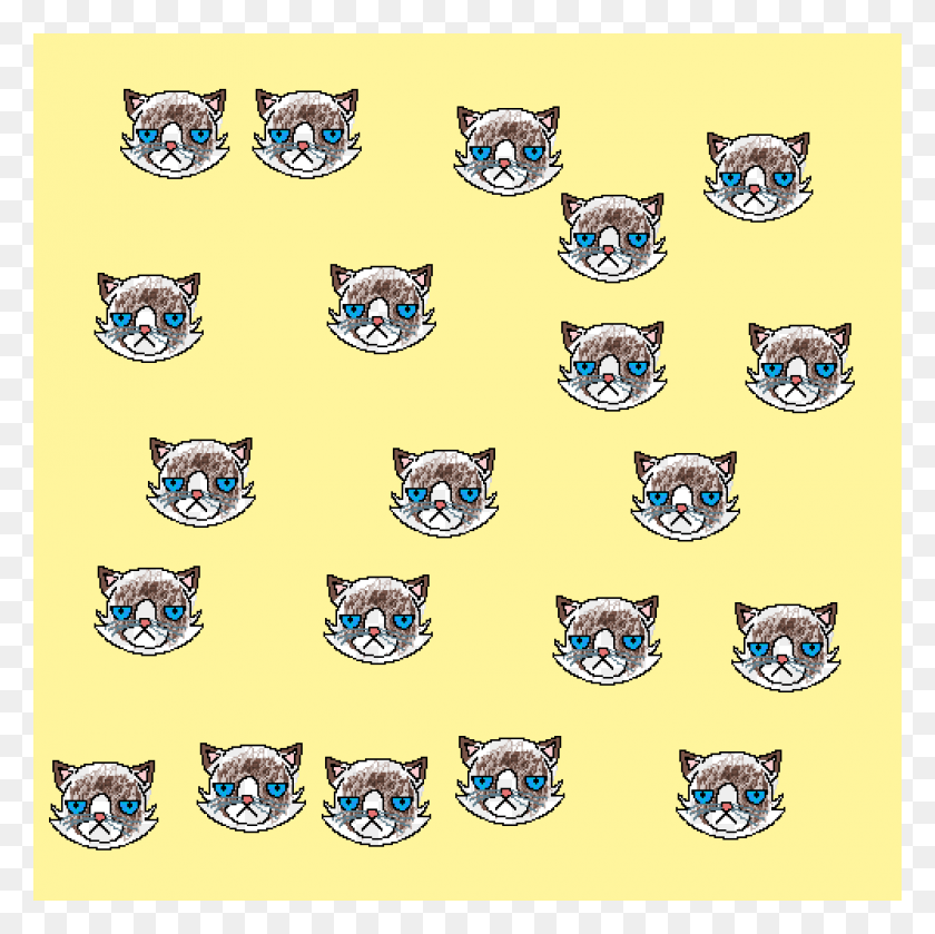 1000x1000 Pixilart Army Of Grumpy Cats Fnaf Grumpy Cat Army Cat, Label, Text, Pottery HD PNG Download