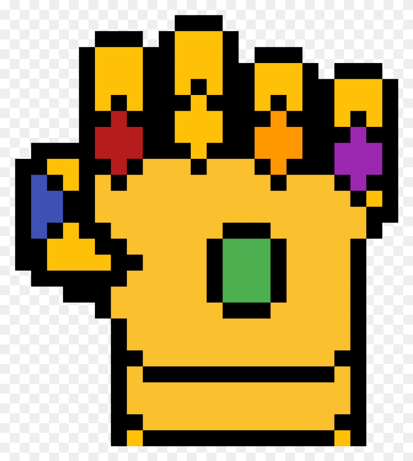 1009x1135 Pixilart Infinity Gauntlet By Be83 Mac Grab Hand Icon, Pac Man, First Aid HD PNG Download