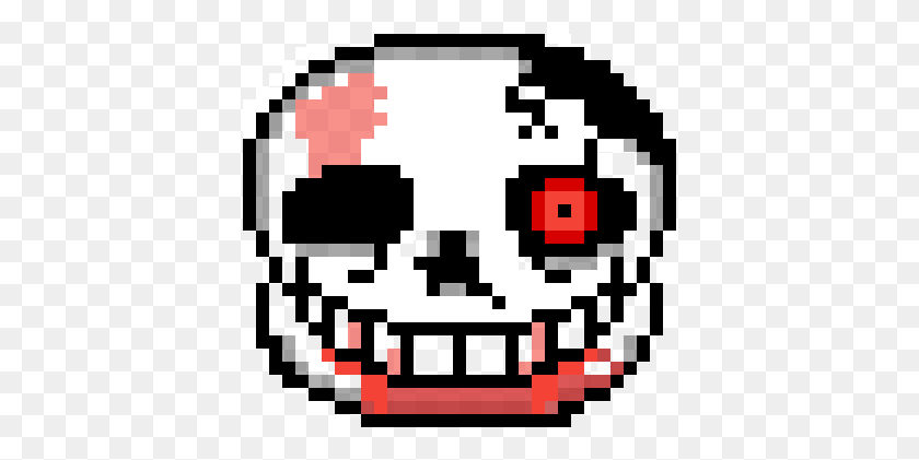 397x361 Pixilart Sans Of Evil Raquisinho Line Art Evil Skull Sans Head Pixel Art, Pac Man, First Aid, Super Mario HD PNG Download