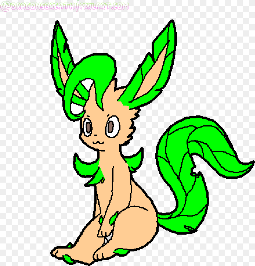 879x915 Pixilart Shiny Leafeon By Datboix Animal Figure, Baby, Person, Book, Comics PNG