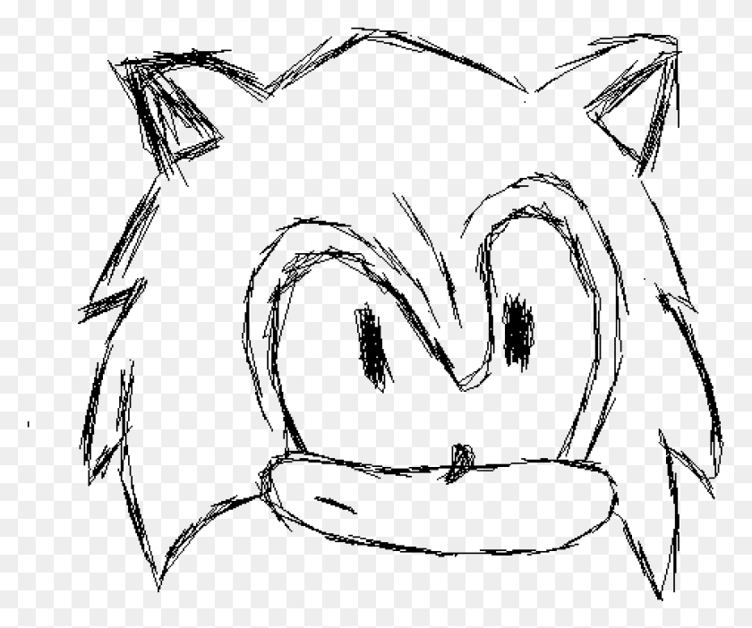 945x779 Pixilart Sonic The Hedgehog In Pencil Carlosalos Line Art, Серый, Мир Варкрафта Png Скачать